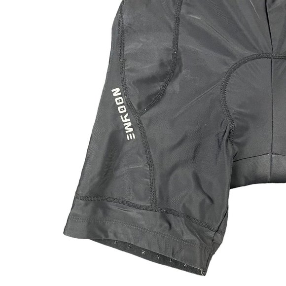 NOOYME Shorts Women's Size Small Cycling Padded Reflective Logo Mid Thigh Black - Picture 2 of 8